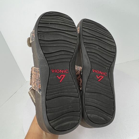 Vionic 7 Womens Pacific Snakeskin Bolinas Sandals Orthopedic Platform Comfort - Picture 6 of 7
